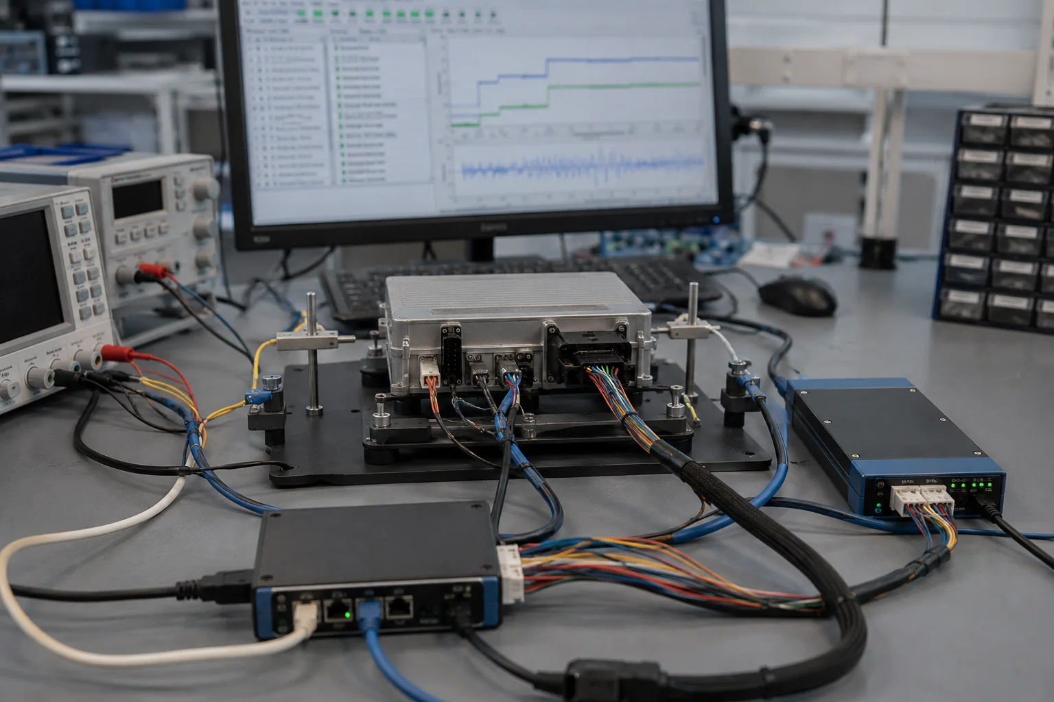 Controller embedded collegato a un banco automatico di validazione